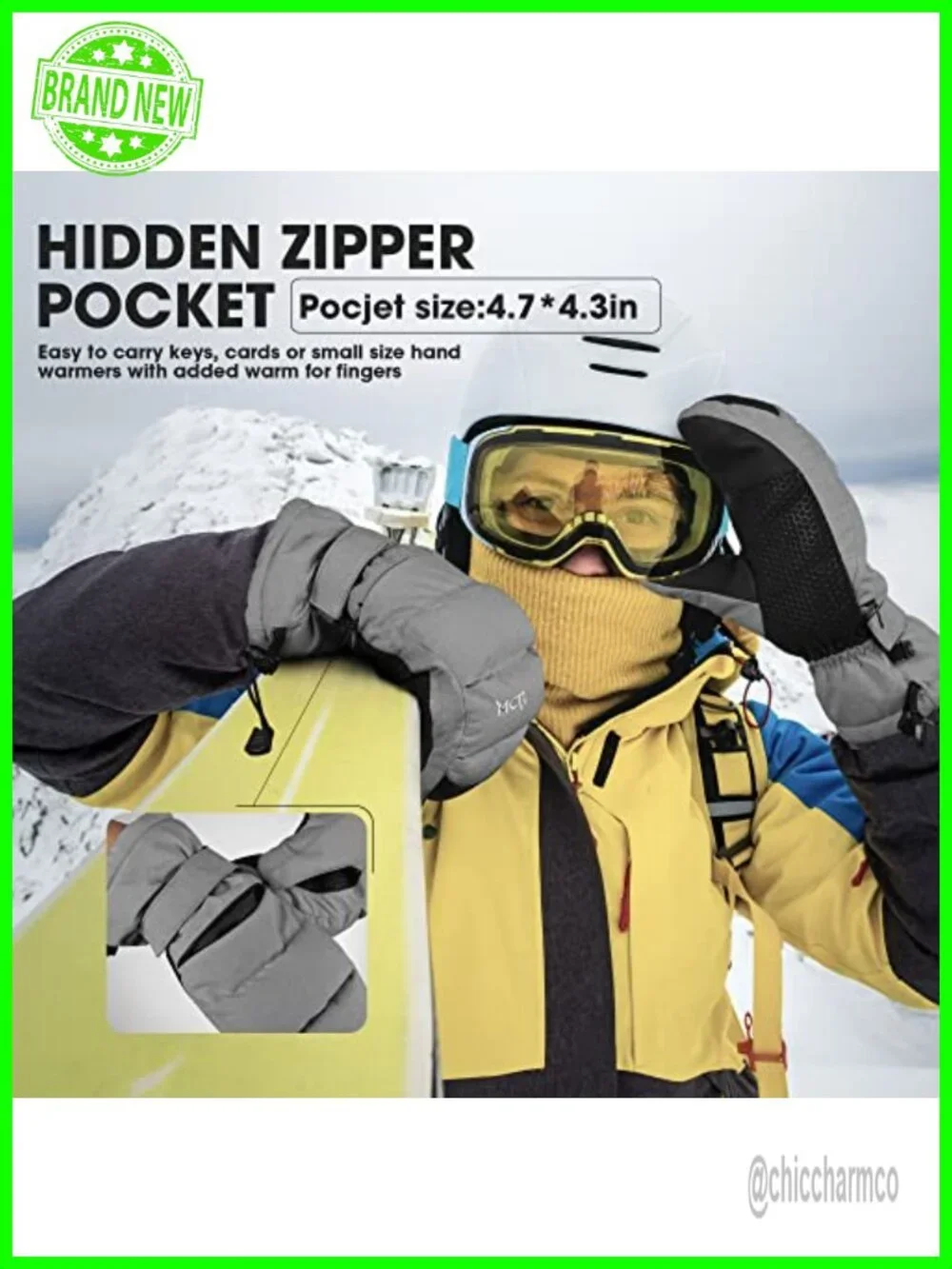 Waterproof Ski Mittens Women Winter Snow Gloves Thinsulate Touchscreen